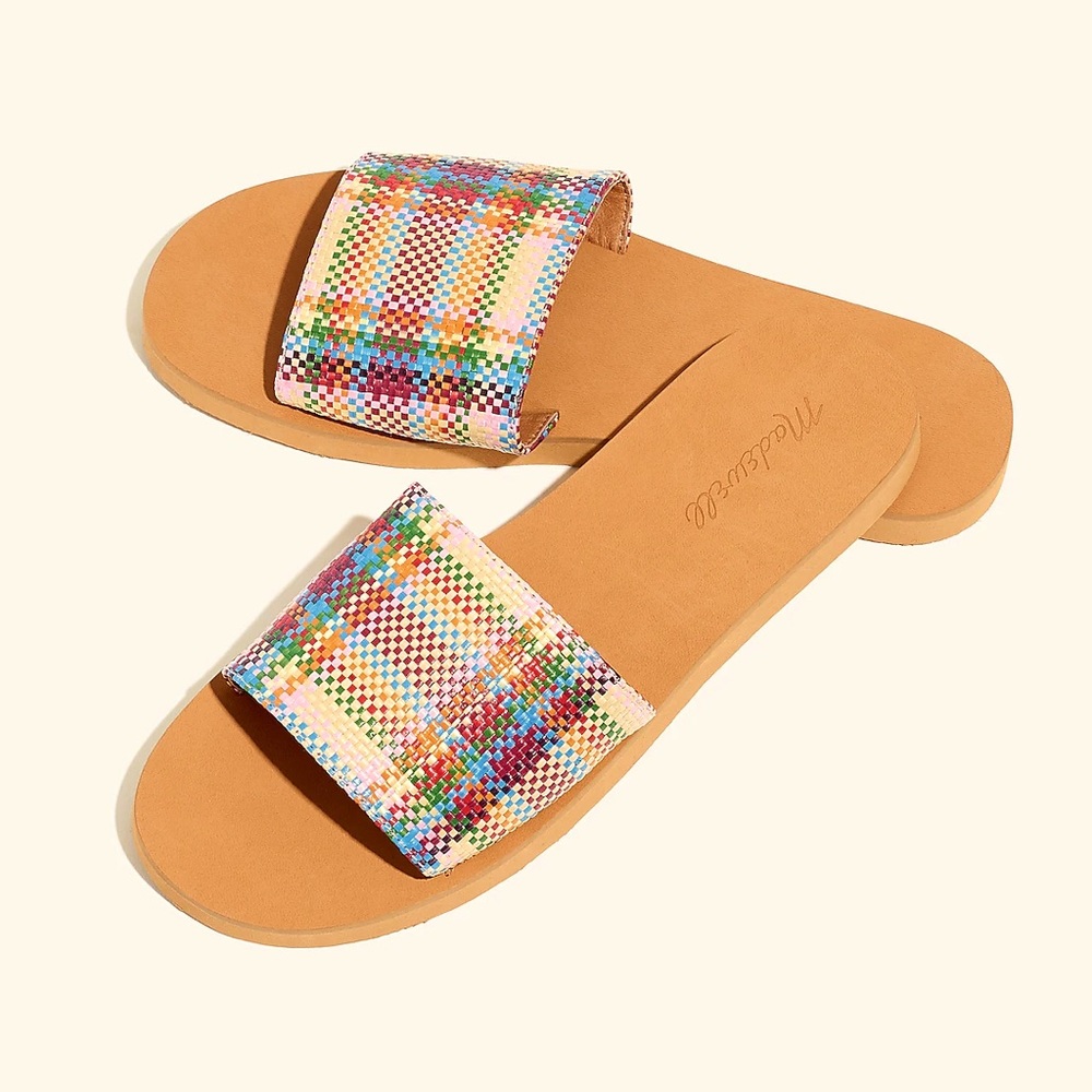 MADEWELL The Maddie Slide Sandal in Dandelion Multi Size 8.5